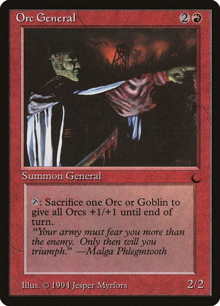 Orc General trading card from The Dark Orc General - The Dark Magic: The Gathering trading card