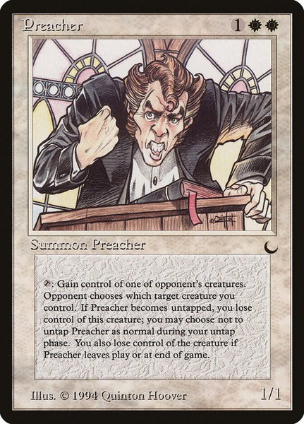Preacher trading card from The Dark Preacher - The Dark Magic: The Gathering trading card