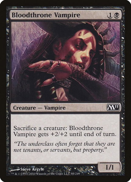 Bloodthrone Vampire trading card from Magic 2011 (M11) Bloodthrone Vampire - Magic 2011 (M11) Magic: The Gathering trading card