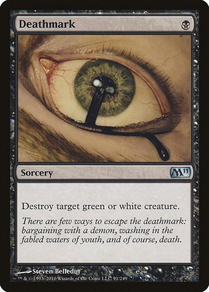 Deathmark trading card from Magic 2011 (M11) Deathmark - Magic 2011 (M11) Magic: The Gathering trading card