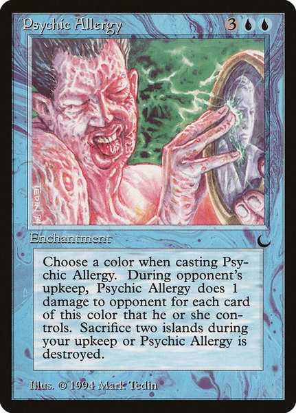 Psychic Allergy trading card from The Dark Psychic Allergy - The Dark Magic: The Gathering trading card
