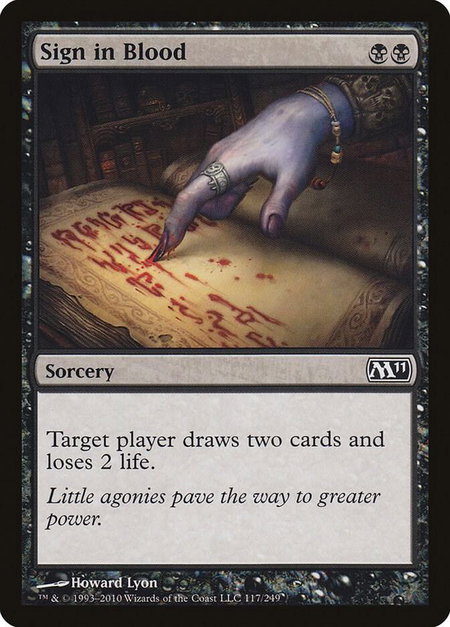 Sign in Blood - Magic 2011 (M11) Magic: The Gathering trading card