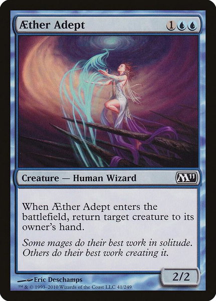Aether Adept trading card from Magic 2011 (M11) Aether Adept - Magic 2011 (M11) Magic: The Gathering trading card