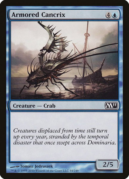 Armored Cancrix trading card from Magic 2011 (M11) Armored Cancrix - Magic 2011 (M11) Magic: The Gathering trading card