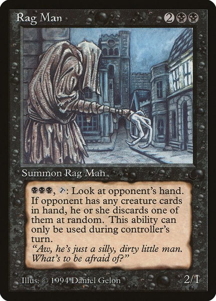 Rag Man trading card from The Dark Rag Man - The Dark Magic: The Gathering trading card