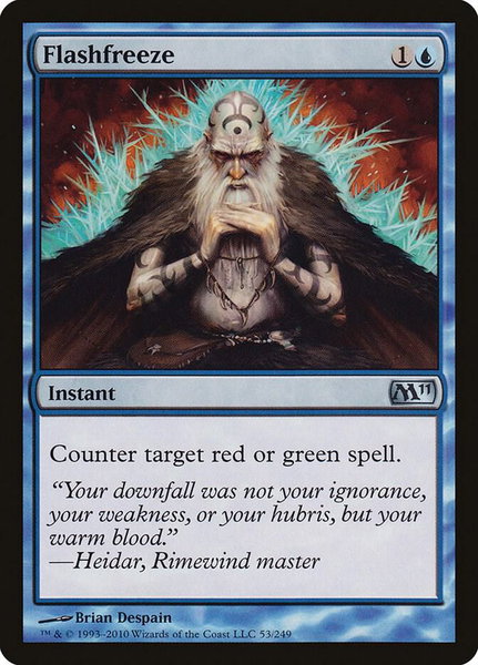 Flashfreeze trading card from Magic 2011 (M11) Flashfreeze - Magic 2011 (M11) Magic: The Gathering trading card