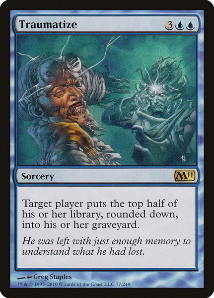 Traumatize trading card from Magic 2011 (M11) Traumatize - Magic 2011 (M11) Magic: The Gathering trading card