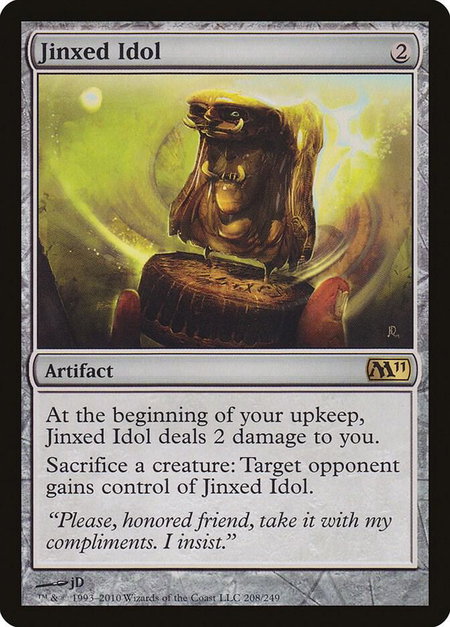 Jinxed Idol trading card from Magic 2011 (M11) Jinxed Idol - Magic 2011 (M11) Magic: The Gathering trading card