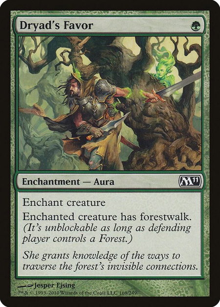 Dryad's Favor trading card from Magic 2011 (M11) Dryad's Favor - Magic 2011 (M11) Magic: The Gathering trading card