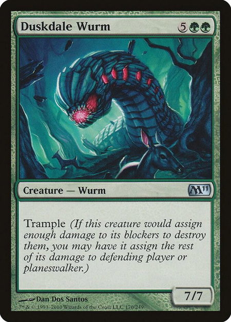Duskdale Wurm trading card from Magic 2011 (M11) Duskdale Wurm - Magic 2011 (M11) Magic: The Gathering trading card