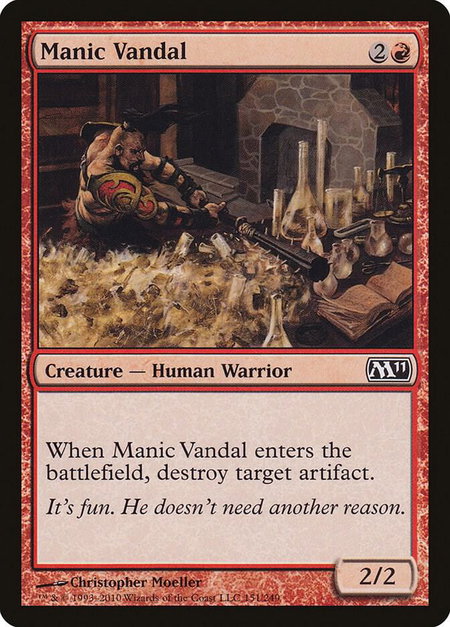 Manic Vandal - Magic 2011 (M11) Magic: The Gathering trading card