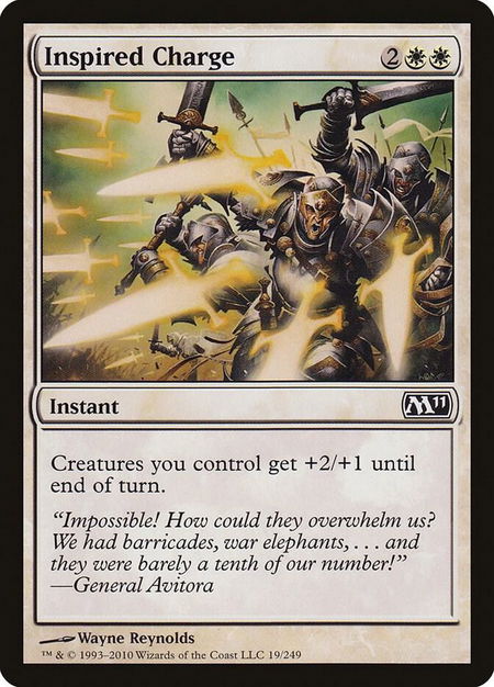 Inspired Charge - Magic 2011 (M11) Magic: The Gathering trading card