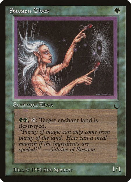 Savaen Elves trading card from The Dark Savaen Elves - The Dark Magic: The Gathering trading card