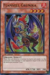 Flamvell Grunika trading card from Hidden Arsenal 2 Flamvell Grunika - Hidden Arsenal 2 YuGiOh trading card