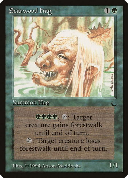 Scarwood Hag trading card from The Dark Scarwood Hag - The Dark Magic: The Gathering trading card
