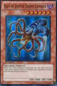 Ally of Justice Enemy Catcher trading card from Hidden Arsenal 2 Ally of Justice Enemy Catcher - Hidden Arsenal 2 YuGiOh trading card