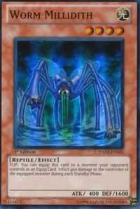Worm Millidith trading card from Hidden Arsenal 2 Worm Millidith - Hidden Arsenal 2 YuGiOh trading card