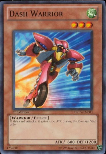 Dash Warrior trading card from Duelist Revolution Dash Warrior - Duelist Revolution YuGiOh trading card
