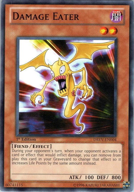 Damage Eater trading card from Duelist Revolution Damage Eater - Duelist Revolution YuGiOh trading card