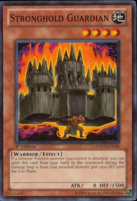 Stronghold Guardian trading card from Duelist Revolution Stronghold Guardian - Duelist Revolution YuGiOh trading card