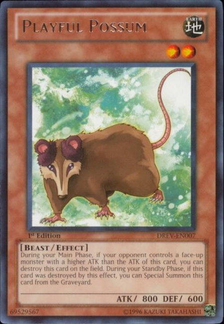 Playful Possum trading card from Duelist Revolution Playful Possum - Duelist Revolution YuGiOh trading card