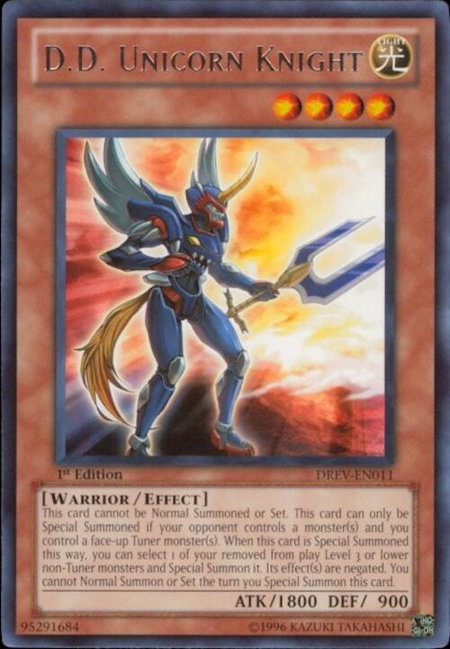 D.D. Unicorn Knight - Duelist Revolution YuGiOh trading card