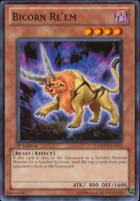 Bicorn Re'em trading card from Duelist Revolution Bicorn Re'em - Duelist Revolution YuGiOh trading card