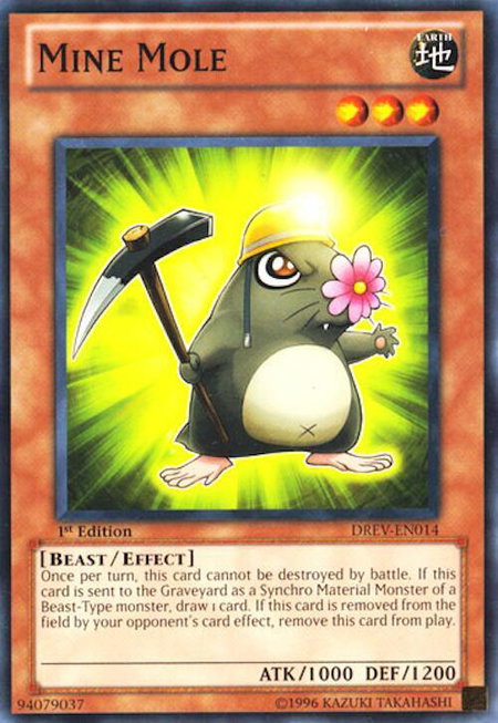 Mine Mole trading card from Duelist Revolution Mine Mole - Duelist Revolution YuGiOh trading card