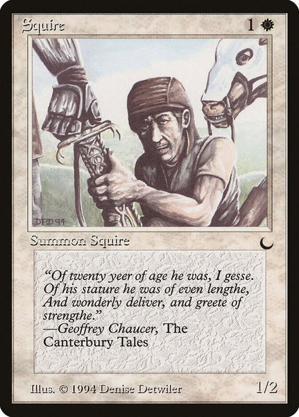 Squire trading card from The Dark Squire - The Dark Magic: The Gathering trading card