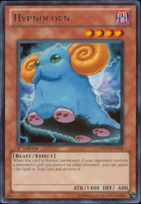 Hypnocorn trading card from Duelist Revolution Hypnocorn - Duelist Revolution YuGiOh trading card