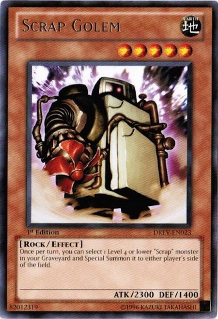 Scrap Golem trading card from Duelist Revolution Scrap Golem - Duelist Revolution YuGiOh trading card