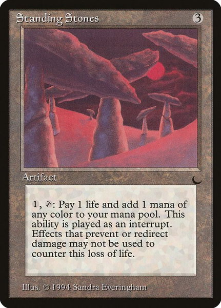 Standing Stones trading card from The Dark Standing Stones - The Dark Magic: The Gathering trading card