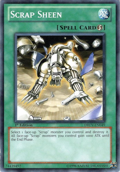 Scrap Sheen trading card from Duelist Revolution Scrap Sheen - Duelist Revolution YuGiOh trading card