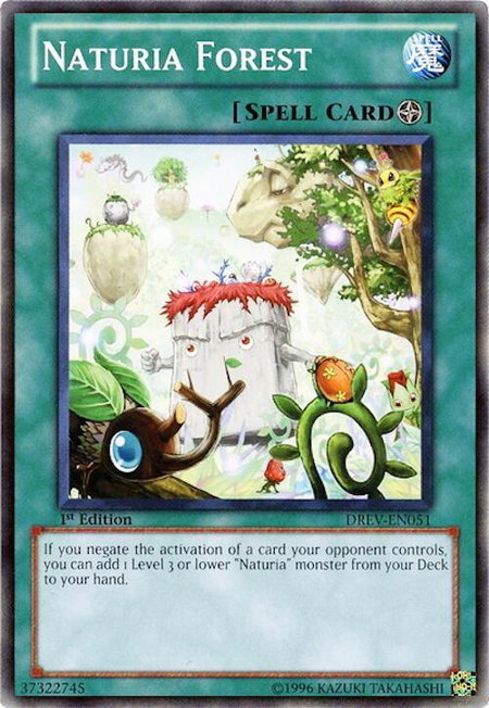 Naturia Forest trading card from Duelist Revolution Naturia Forest - Duelist Revolution YuGiOh trading card