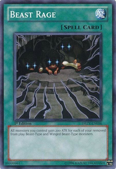 Beast Rage trading card from Duelist Revolution Beast Rage - Duelist Revolution YuGiOh trading card