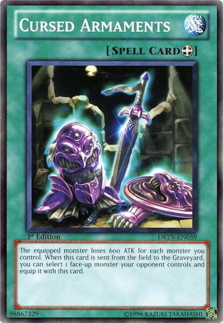 Cursed Armaments trading card from Duelist Revolution Cursed Armaments - Duelist Revolution YuGiOh trading card