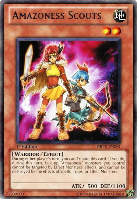 Amazoness Scouts trading card from Duelist Revolution Amazoness Scouts - Duelist Revolution YuGiOh trading card