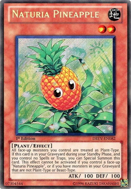Naturia Pineapple trading card from Duelist Revolution Naturia Pineapple - Duelist Revolution YuGiOh trading card