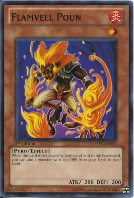 Flamvell Poun - Duelist Revolution YuGiOh trading card