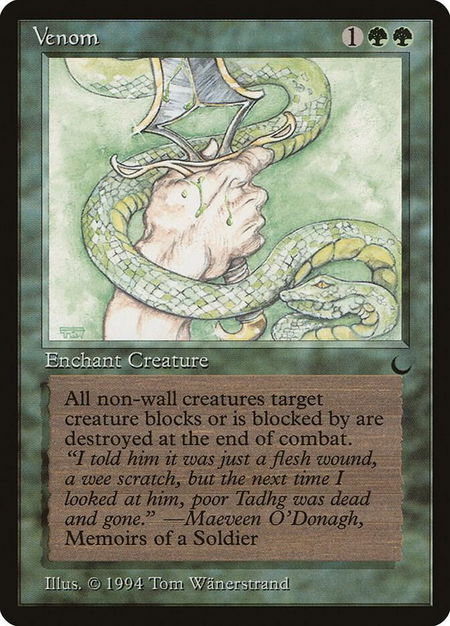 Venom trading card from The Dark Venom - The Dark Magic: The Gathering trading card