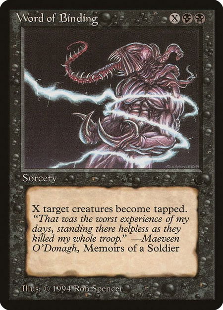 Word of Binding trading card from The Dark Word of Binding - The Dark Magic: The Gathering trading card