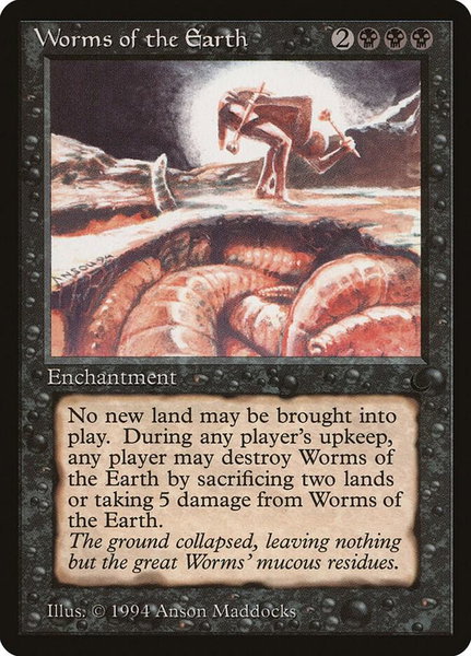Worms of the Earth - The Dark Magic: The Gathering trading card