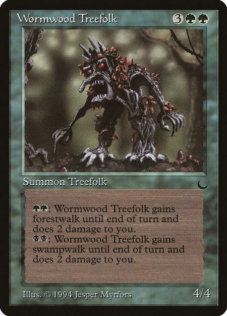 Wormwood Treefolk - The Dark Magic: The Gathering trading card