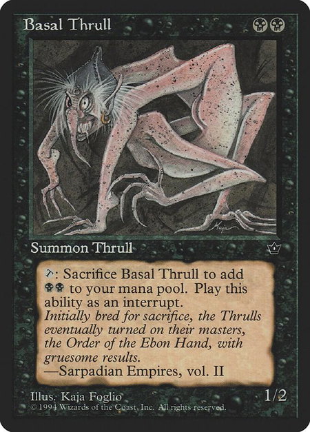 Basal Thrull (K. Foglio) trading card from Fallen Empires Basal Thrull (K. Foglio) - Fallen Empires Magic: The Gathering trading card