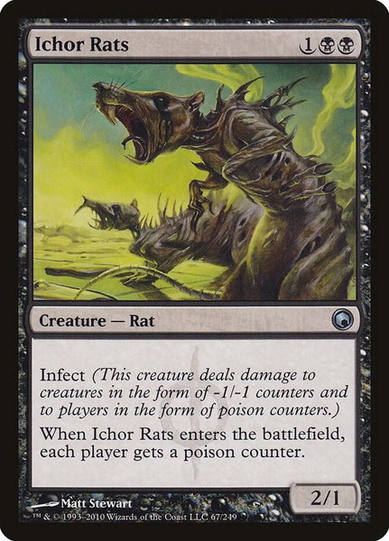 Ichor Rats trading card from Scars of Mirrodin Ichor Rats - Scars of Mirrodin Magic: The Gathering trading card