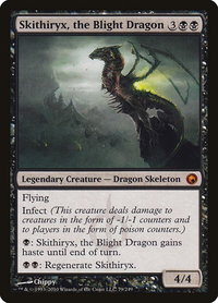 Skithiryx, the Blight Dragon - Scars of Mirrodin (SOM) #79 - Mythic Magic: The Gathering Trading Card