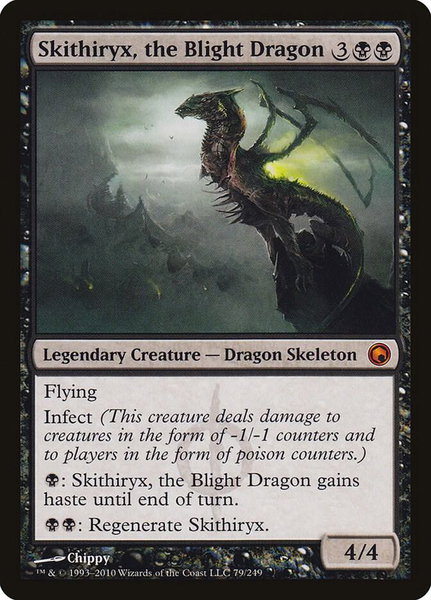 Skithiryx, the Blight Dragon trading card from Scars of Mirrodin Skithiryx, the Blight Dragon - Scars of Mirrodin Magic: The Gathering trading card