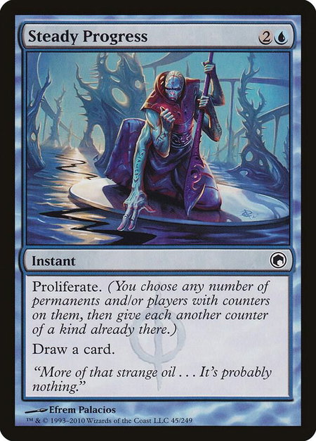 Steady Progress trading card from Scars of Mirrodin Steady Progress - Scars of Mirrodin Magic: The Gathering trading card