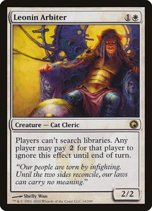 Leonin Arbiter - Scars of Mirrodin (SOM) #14 - Rare Magic: The Gathering Trading Card