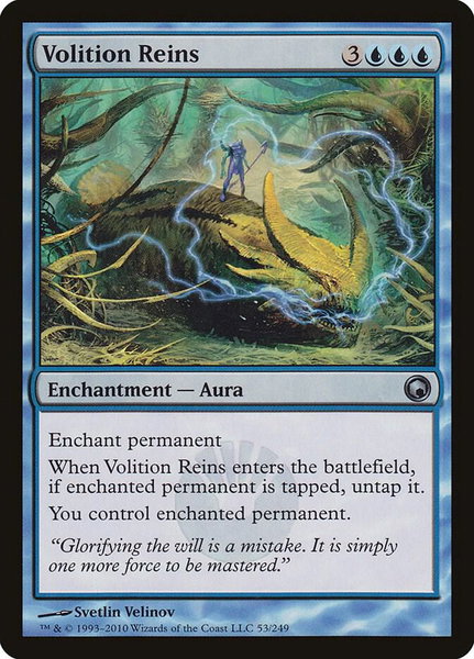 Volition Reins trading card from Scars of Mirrodin Volition Reins - Scars of Mirrodin Magic: The Gathering trading card